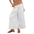 thumbnail image 2 of Endives Women's Baggy Jeans Flare Wide Leg Pants Denim Elastic Waist Button Pleated Culotte Jeans Casual Pants, 2 of 8