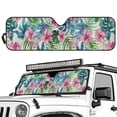 thumbnail image 2 of FUIALDOLG Accordion Car Windshield Sun Shade, Tropical Watercolor Flower Leaves Car Sun Visor to Protect UV Rays, Foldable Automotive Windshield Sunshades - 52.95" x 16.14", 2 of 7