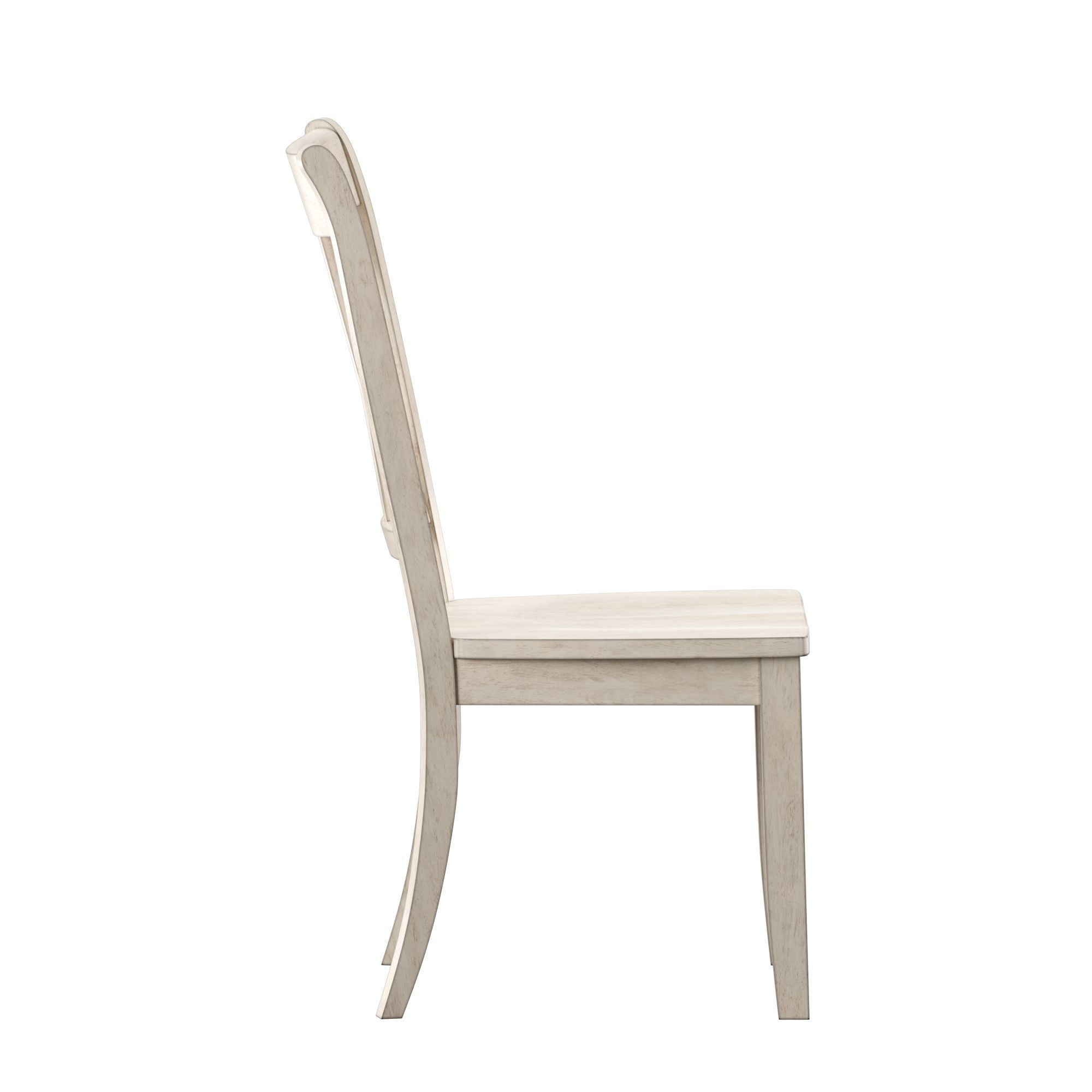 Weston Home Farmhouse Wood Dining Side Chair, Antique White (Set of 2)