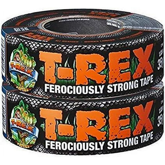 T-REX Ferociously Strong Duct Tape, 1.88 in. x 35 yd, 2 Rolls. Total 70 Yards, Dark Gunmetal Gray 240998