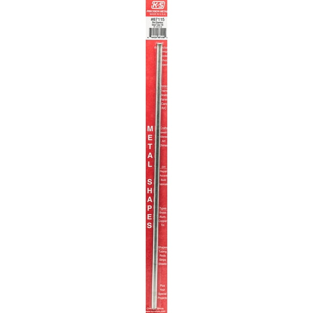 Tubo redondo de acero inoxidable K&S de 0,64 cm x 30 cm