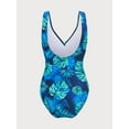 thumbnail image 2 of FORTANT Women's Plus Size One-Piece Swimsuits Floral Print V Neck Tummy Control Side Knotted Swimwear, Size S-4XL, 2 of 6