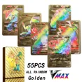 thumbnail image 4 of Popular 27-55PCS New Pocket Monsters Color Gold Foil Card Charizard Pikachu Arceus Silver Rainbow Yingde VSTAR GX V VMAX Card, 4 of 5