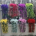 thumbnail image 2 of 2PCS Artificial Hanging Flowers 33.5inch Artificial Violet Hanging Plants Artificial Flower for Home Room Garden Wedding Indoor Outdoor Decoration, 2 of 5