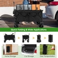 thumbnail image 6 of Spaco Folding Utility Garden Cart with Wide Wheels and Adjustable Handle-Black, Capacity Collapsible Utility Camping Grocery Canvas Portable Rolling, 6 of 8