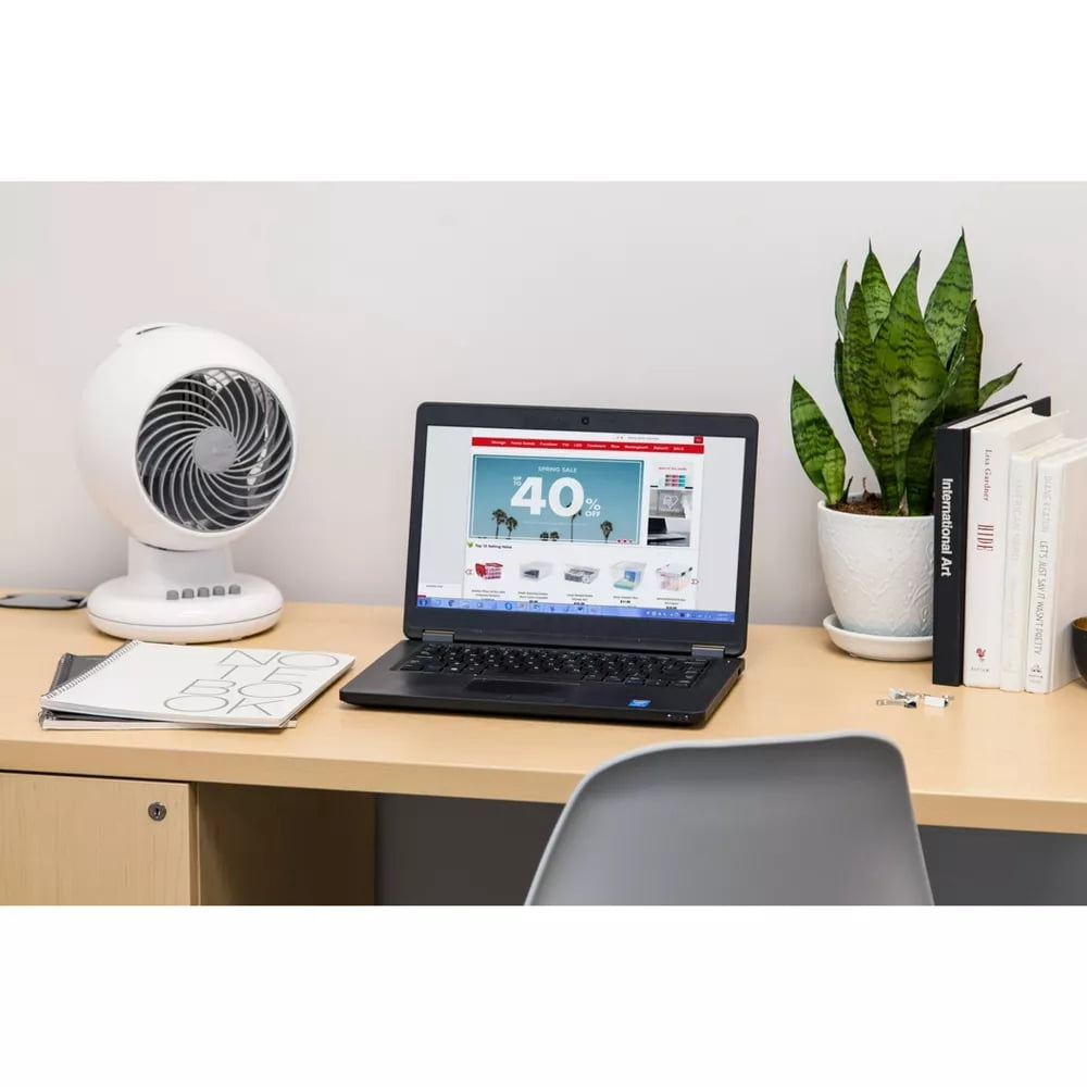 IRIS WOOZOO Oscillating Fan with Timer, 3 Speed Settings, White