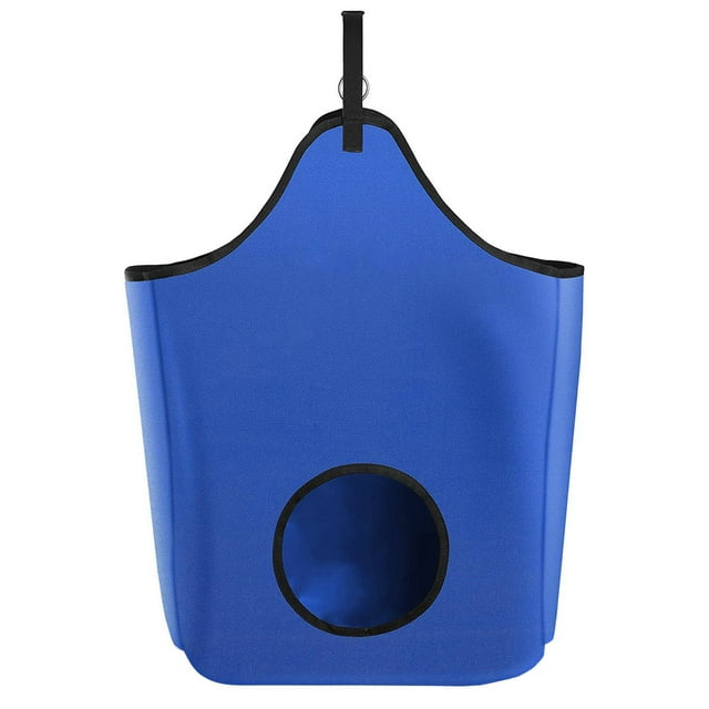 Bolsa de heno de alimentación lenta Bolsa de transporte de cabra Bolsa de almacenamiento de heno de tela Oxford de doble capa con anillo de metal Azul