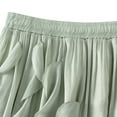 thumbnail image 4 of SWSMCLT Women's Ruffle Skirt Pleated Chiffon Elastic Waist Fashion A Line Summer Flowy Spring Elastic Elegant Light Green Small-Large, 4 of 4