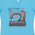 thumbnail image 4 of Inktastic Love to Sew Sewing Machine Women's V-Neck T-Shirt, 4 of 5