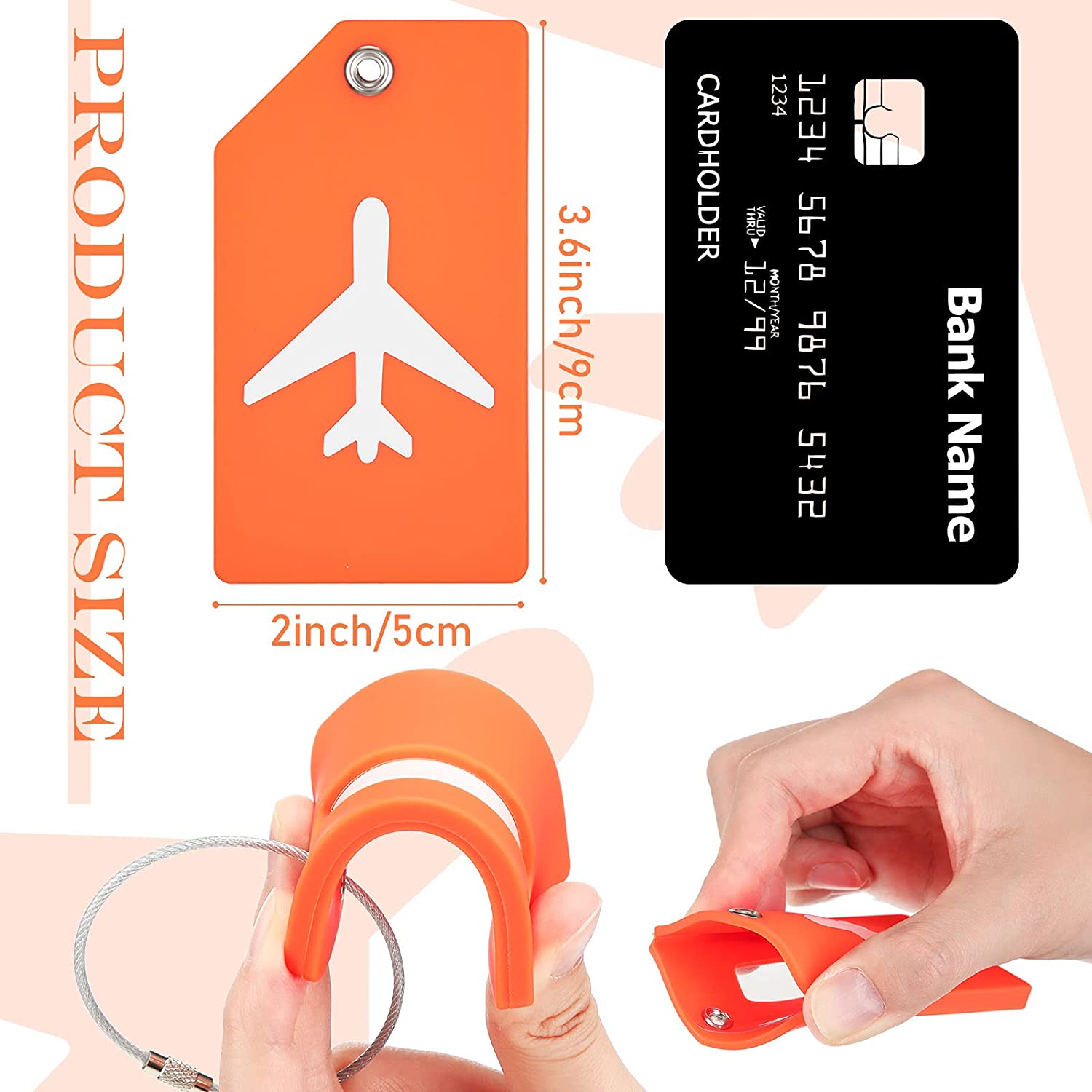 Reusable Silicone Luggage Tags Flexible 