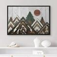 thumbnail image 2 of PixonSign Framed Canvas Print Wall Art Sunny Pine Tree Mountain Nature Wilderness Digital Art Wood Panel Landscape Farmhouse/Country Relax/Calm/Cozy Geometric Abstract - 24"x36" Black, 2 of 5