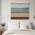 thumbnail image 4 of Brown Grey Wall Art Painting on Canvas, Vintage Stripe Farmhouse Wood Grain Ombre Canvas Art Home Prints Wall Art Framed Modern Artwork for Living Room Bedroom Wall Decor 12x12in, 4 of 9