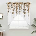 thumbnail image 2 of Swag Valance Curtains for Windows, Brown Eucalyptus Leaves Light Filtering Kitchen Curtains with Rod Pocket, Summer Watercolor Botanical Window Treatment Valances for Living Room, 36x36 - 2 PCS, 2 of 9