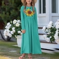 thumbnail image 3 of DISNIMO Green Sunflower Long Sleeve Dress for Kids 7-8yrs Dresses with Pockets and Long Sleeves Dress Kids Long Sleeve Dresses for Girls Twirl Skater Dress Kids Crew Neck, 3 of 7