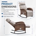 thumbnail image 2 of Gymojoy 2pcs Wicker Outdoor Lounge Chair Patio Zero Gravity Rocking Recliner Chair with Adjustable Backrest & Footrest for Pool Deck, 2 of 9