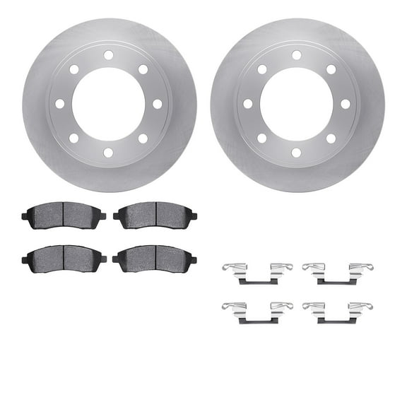 Dynamic Friction Company Rear Brake Rotors with 5000 Advanced Brake Pads includes Hardware 6512-99447