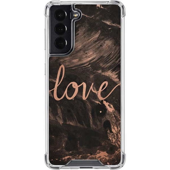 Skinit Hearts Love Rose Gold Black Galaxy S22 Clear Case