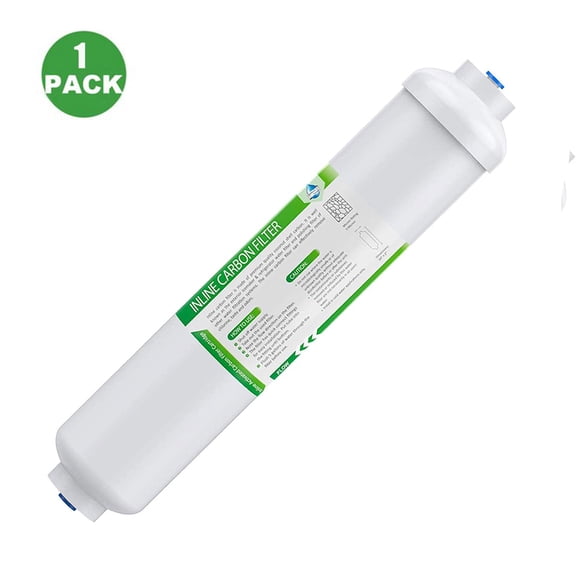 Inline Water Filter, Membrane Solutions 10" X 2" with 1/4" Quick-Connect Water Filter Replacement Cartridge Inline Filter for Refrigerator, Ice Maker, Under Sink Reverse Osmosis Water System, 1-Pack