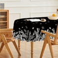 thumbnail image 4 of Christmas Tablecloth 60×84 Inch Oval, Floral Leaf Black Washable Table Cover for Party Picnic Dinner Decor, 4 of 6