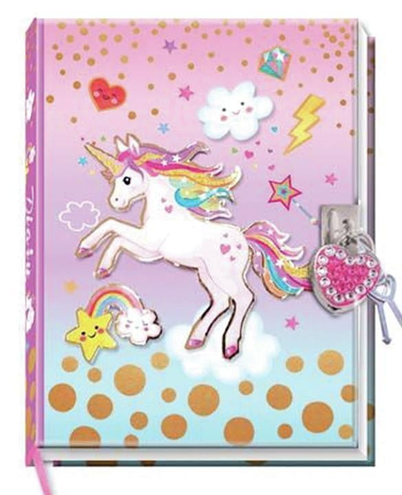 251UC Diary w/ Lock in sealed PVC pkg Unicorn
