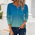 thumbnail image 2 of Womens Tops Button Long Sleeve Round Neck Solid Color Loose Fit Casual Tunic Top Soft Comfortable Polyester Spandex Blend Perfect For Homewear Street Wear M Sweaters For Women, 2 of 5