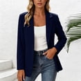 thumbnail image 2 of Floleo Women's Open-Front Notched Lapel Blazer, Long Sleeve Tailored Casual Jacket In Multiple Solid Colors(Navy,S), 2 of 5
