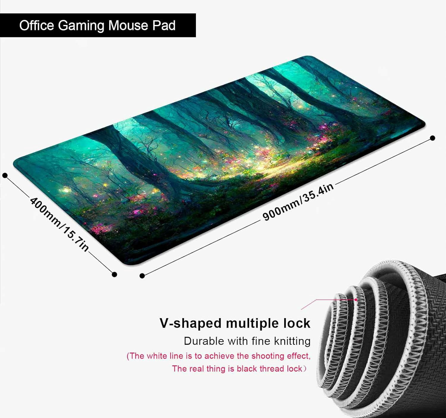 Desk Mat, Mystic Forest XL Mouse Pad, Mood Desk Pad, Keyboard Mat, Big Computer Mousepad, Full Desk Decor Accessory, Gaming Deskpad, Deskmat- 35.4 x 15.7 in