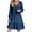Dark Blue, variant on Bmawag Dresses for Women 2025 Boho Fashion Plus Size V-Neck Summer Dress Solid Long Dress Long Sleeve Pleated Midi Dress Purple S