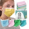Salon World Safety Kids Masks - Bulk 10 Boxes (500 Masks) in Sealed Dispenser Boxes of 50 - 5 Colors, 100 Each - 3 Layer Disposable Protective Children's Face Masks with Nose Clip Ear Loops