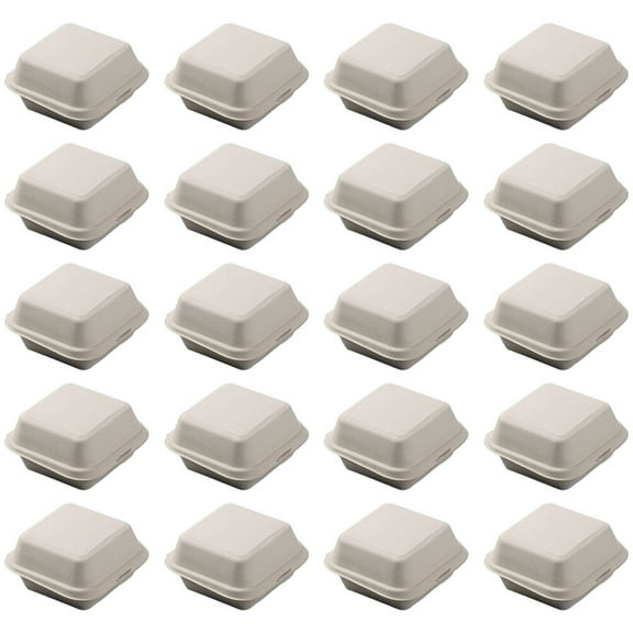 Disposable To Go Containers for Storage Safe Synthetic Material Beige Multifunction Packaging Boxes 20Pcs