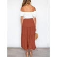 thumbnail image 4 of MOSHU High Waist Midi Skirt for Women A-Line Pleated Skirts with Pockets Flowy Dresses, 4 of 9