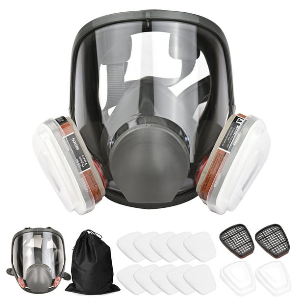 Protector facial Irfora Respirador de cara completa reutilizable Cubierta de cara completa Cubierta de gas 16 en 1 Respirador de vapor orgánico Amplio campo de visión para máquina de pintura Pulido So Irfora Protector facial