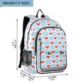 thumbnail image 2 of FORMRS Unisex School Backpack 17" Student Travel Bag with Laptop Compartment, Light Blue Checkered Heart, 2 of 7
