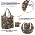 thumbnail image 4 of 5 Pack Foldable Shopping Bag,Gray Halloween Pumpkins Skulls and Bones Reusable Grocery Bags with Pockets,Large Reusable Tote Bags with Handles Waterproof & Lightweight, 4 of 6