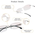 thumbnail image 3 of LifeArt Pure Titanium Frame Glasses/Blue Light Blocking Reading Glasses, Reduce Eyestrain, Stylish for Men and Women(Silver,+1.50 Magnification), 3 of 5