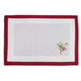 thumbnail image 2 of Embroidered Holly Christmas Tree Double-Layer Holiday Decorative Placemat (Red+White Placemat 13"x19"-Set of 4), 2 of 4