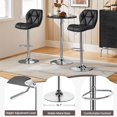 thumbnail image 6 of RONG-3 Bar Stools Set of 2, PU Leather Bar Chairs with Backrest, Height Adjustable Swivel Island Stools for Bar, Kitchen Counter,Black., 6 of 10