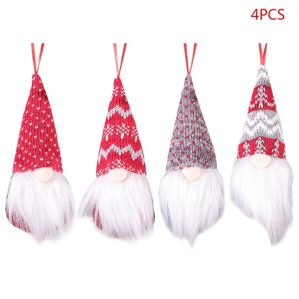 4 Uds Navidad sin rostro para decoraciones de muñecas Gnomo sueco Tomte juguete colgante Tre