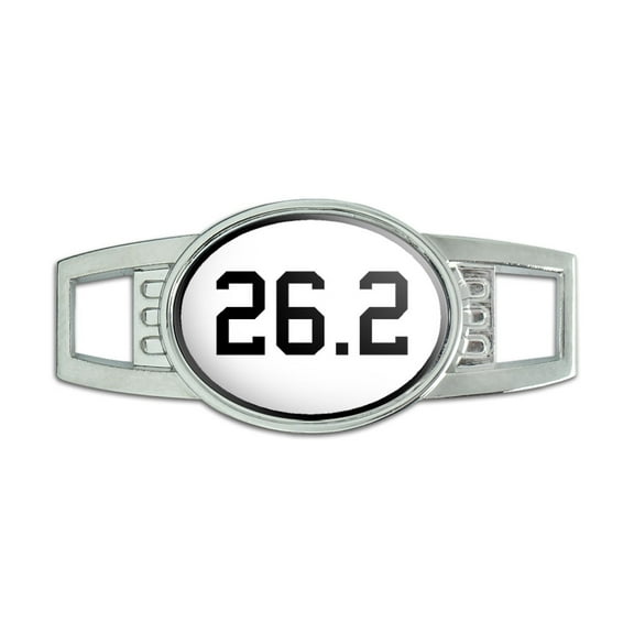 26.2 - marathon - runner Oval Slide Shoe Charm