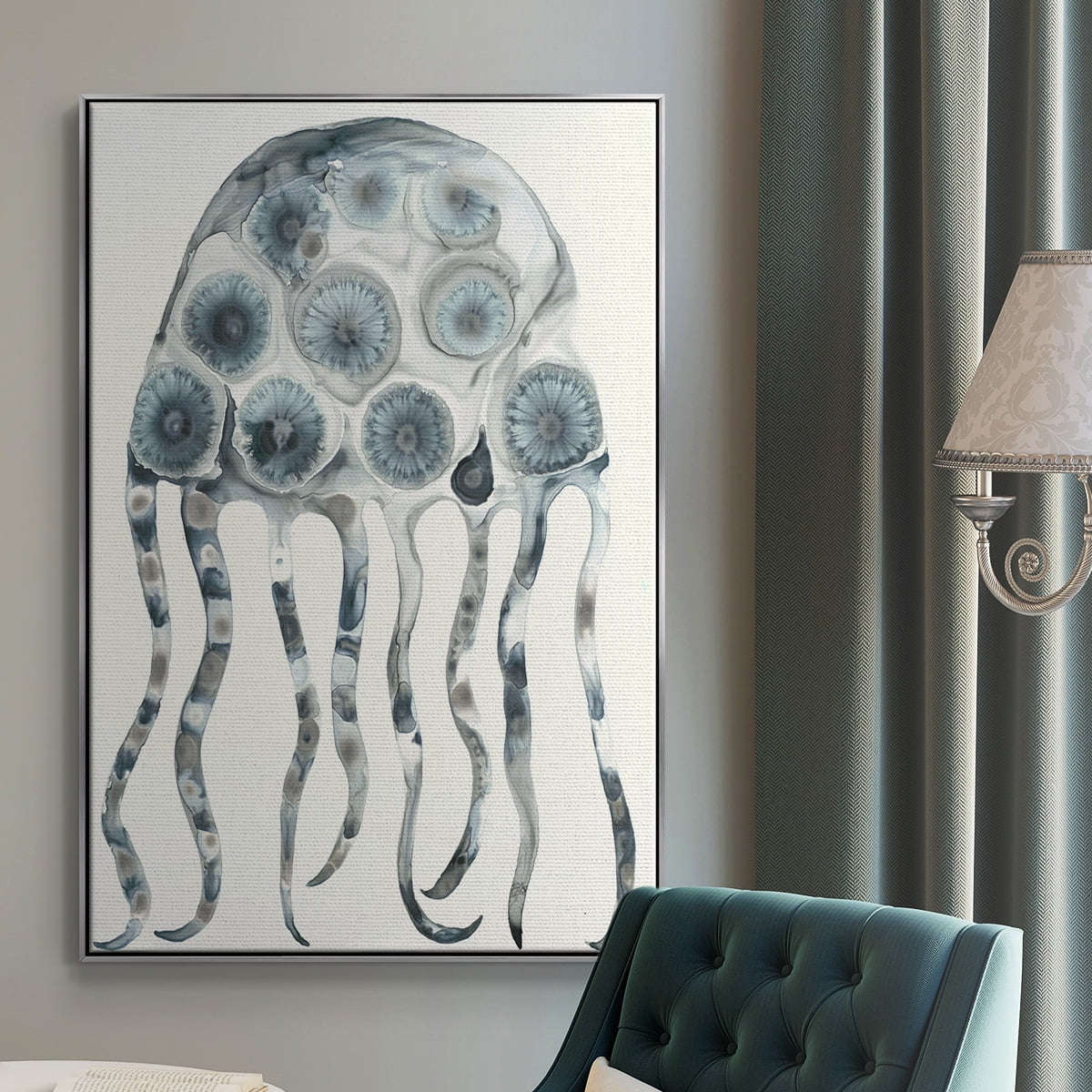 Silver Jelly Framed Premium Gallery Wrapped Canvas - Ready to Hang - 17 x 25 - Silver Floating Frame