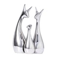 thumbnail image 3 of Figuras de la familia de ciervos, esculturas de animales, mobiliario creativo, estatua de cerámica, figura de escritorio para decoración, casa de 3 piezas de plata Soledad Estatuilla de animales, 3 of 10