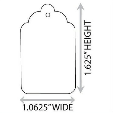 White #5 (1.0625" X 1.625") Merchandise Tag (Unstrung). Case of 2,000 Tags.