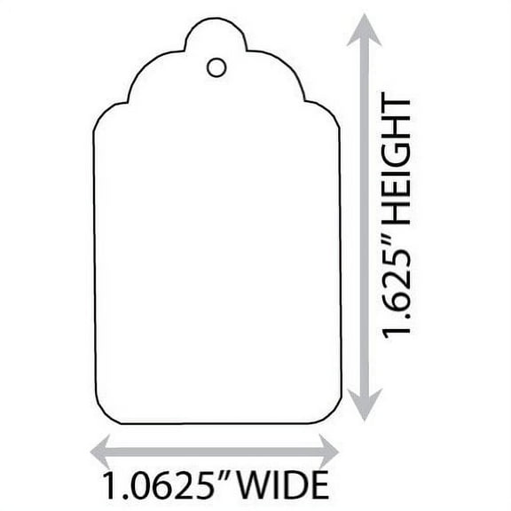 White #5 (1.0625" X 1.625") Merchandise Tag (Unstrung). Case of 2,000 Tags.