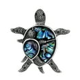 thumbnail image 1 of Piedra Broche Figural Azul Pin Animal Vintage Tortuga Vidrio Enorme Broche, 1 of 8