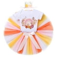 thumbnail image 4 of IBTOM CASTLE Baby Girls Boho Rainbow Sun 1st Birthday Outfit Romper Tutu Skirt Headband 3PCS Clothes Set for Cake Smash Photo Prop, 4 of 8