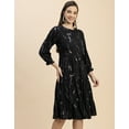 thumbnail image 3 of Moomaya Long Sleeves Round Neck Printed Rayon Dress - Women's Casual Dress, 3 of 9