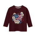 thumbnail image 3 of Girls' Flag Printed Pattern 3/4 Sleeve Casual Comfort T Shirt for 12-13 Years, 3 of 3