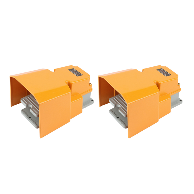 2X -1/6 Foot Switch Aluminum Machine Tool Parts Silver Point Electrical Reset Pedal Switch