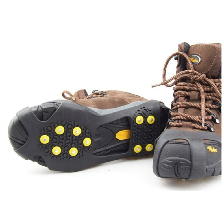 1 Pair 10 Studs Anti Skid Snow Ice Climbing Shoe Grips Crampons