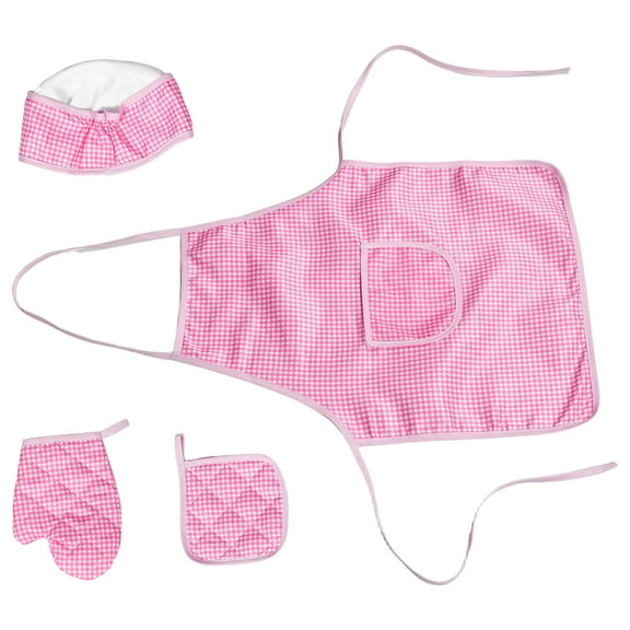 WORGEOUS  Girl Apron Aprons for Children Easy Bake Oven Accessories Kids Cooking Tool Girls Pink